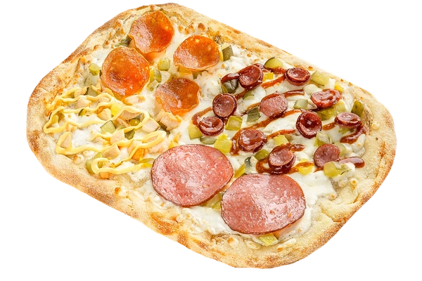 Заказать "Пицца Четыре мяса" с доставкой в Челябинске от ресторана Farfor Пицца Четыре мяса