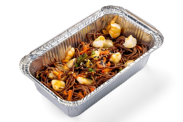 Соба с морепродуктами в соусе Сливочный кимчи